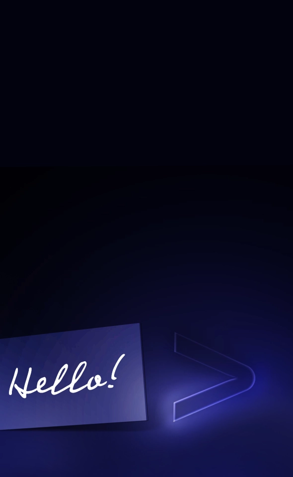 Graphic with the text Hello! 