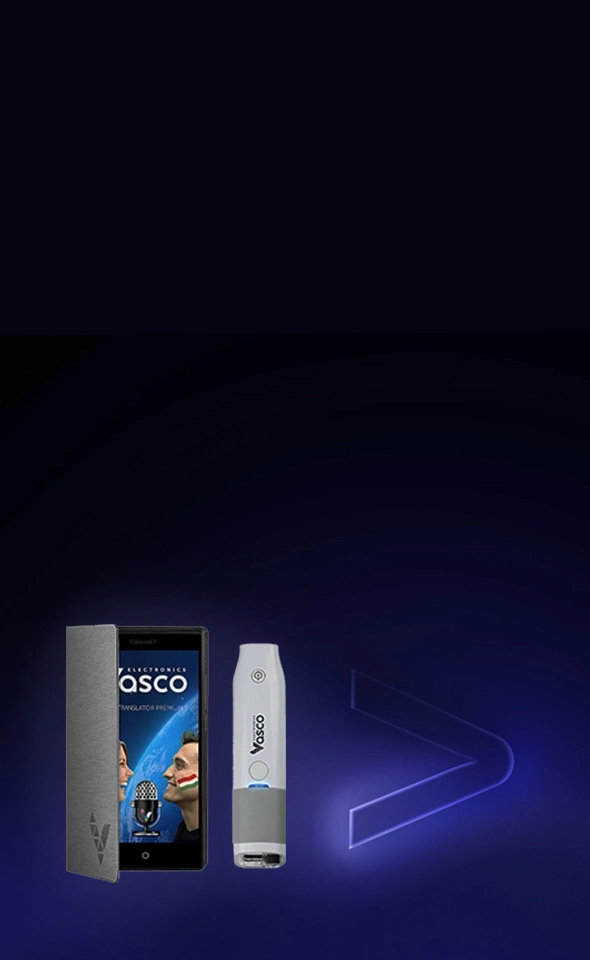 Vasco Translator Premium 5” – a handheld translation device. 